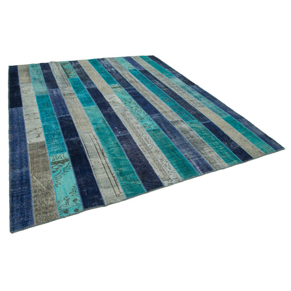 Latitude Vive HandKnotted 257Cm X 306Cm Purple/Teal/Blue Area Rug